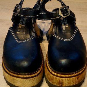 LONDON UNDERGROUND Rare Platform Chunky Heel Lug Sole Sandals, Size 7